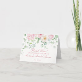 Rosa kärlek i blom Rosa Hydrangea Tacksamhetskort Tack Kort