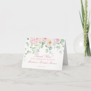 Rosa kärlek i blom Rosa Hydrangea Tacksamhetskort  Tack Kort