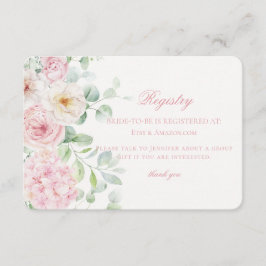 Rosa kärlek i blomsterbröllopspresentregistret tilläggskort