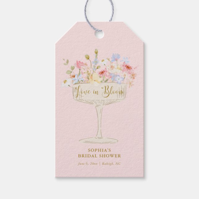 Rosa Kärlek i Bloom Möhippa Tack Presentetikett (Framsidan)