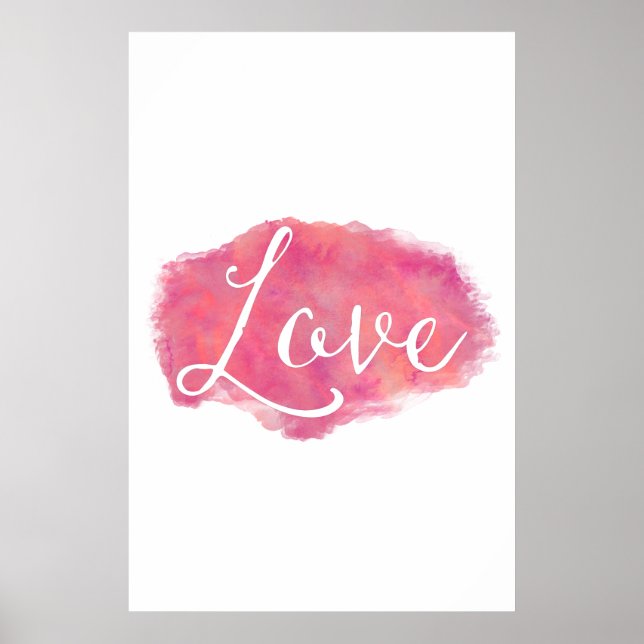 Rosa Kärlek inspirationskvällfärgscitat Poster (Framsidan)