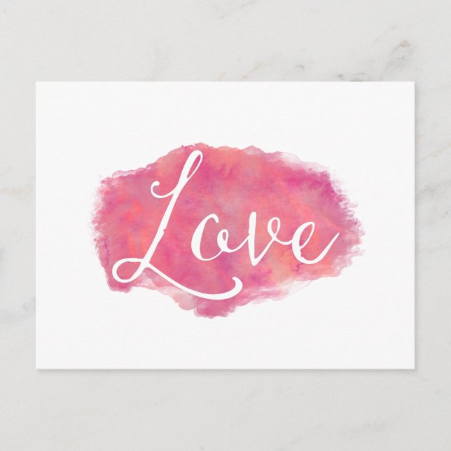 Rosa Kärlek inspirationskvällfärgscitat Vykort (Framsida)