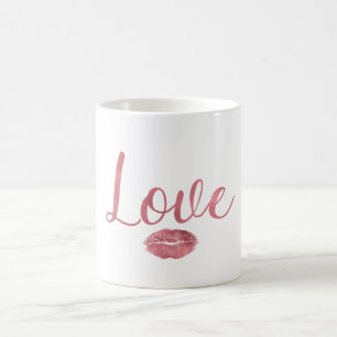 Rosa Kärlek Läppar Kaffemugg