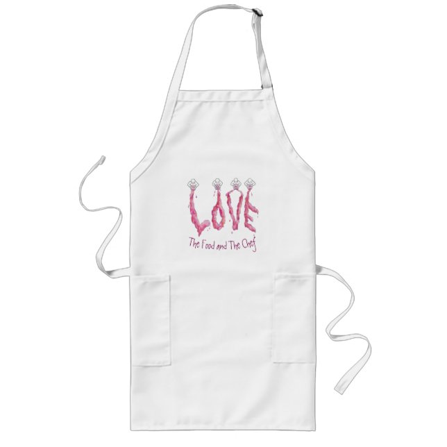 Rosa Kärlek Long Apron Långt Förkläde (Framsidan)