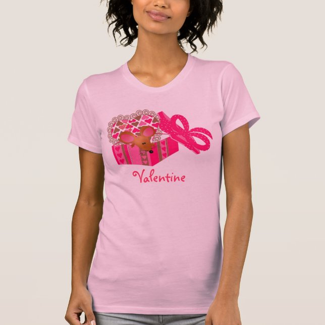 Rosa Kärlek Mouse Shirt Tee Shirt (Framsida)