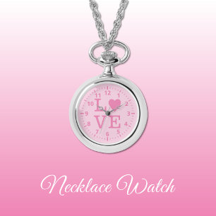 Rosa Kärlek Necklace Watch Armbandsur