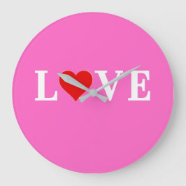 Rosa Kärlek Romantisk Elegant Stor Klocka