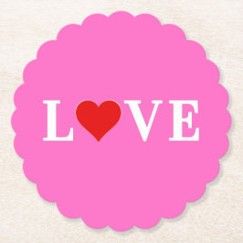 Rosa KÄRLEK Romantisk Elegant Underlägg Papper