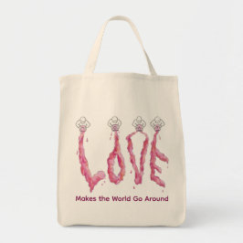 Rosa Kärlek Tote Bag Tygkasse