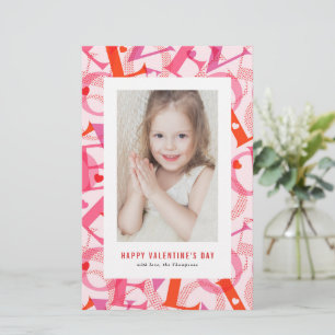 Rosa KÄRLEK Typografi Foto Glad Alla hjärtans dag