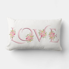 rosa Kärlek typografi ro Valentines day Lumbarkudde