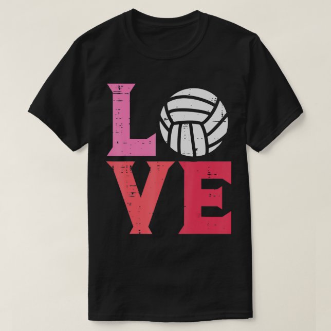 Rosa Kärlek Volleyball Cute Sports Coach Player Ma T Shirt (Design framsida)