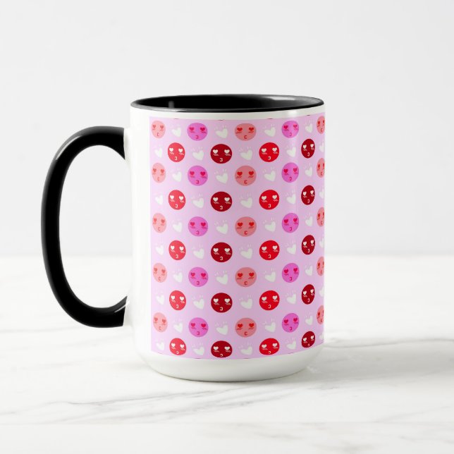 Rosa kärleks-emoji kaffekopp (Vänster)