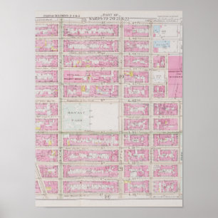Rosa Karta med Bryant Park Poster