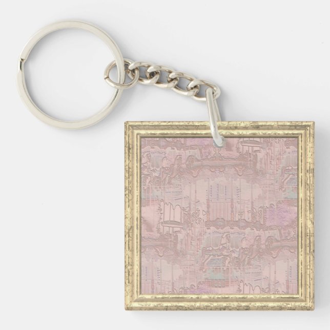 Rosa karusellhästar nyckelring (Framsidan)