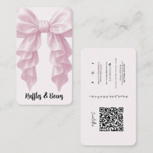 Rosa kaskad kråseleg båge Elegant Posh Boutique QR Visitkort