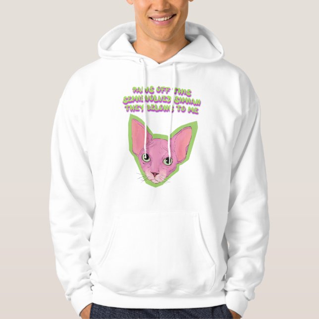 Rosa Katt Attityd  Hoodie (Framsida)
