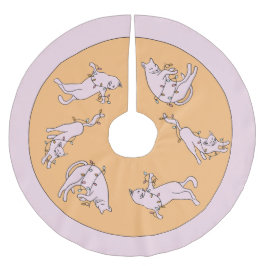 Rosa Katt julljus Julgransmatta Borstad Polyester