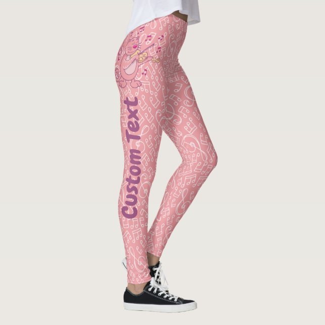 Rosa Katt med violin Leggings (Höger)