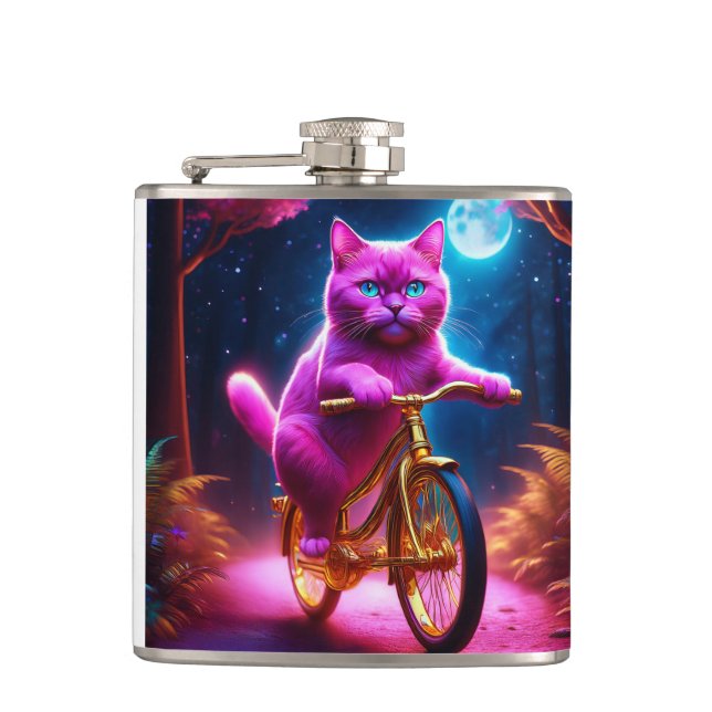 Rosa Katt på en gyllene cykellscena Väg Fickplunta (Framsidan)