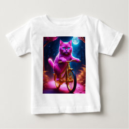 Rosa Katt på en gyllene cykellscena Väg T Shirt