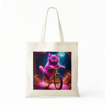 Rosa Katt på en gyllene cykellscena Väg
