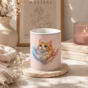 Rosa katt stil kaffemugg