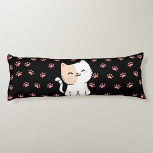 Rosa Katt & Tassar Body Pillow Kroppskudde