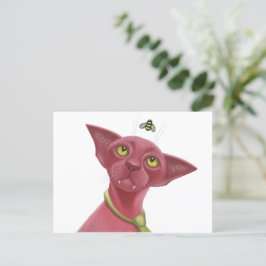 Rosa katt vykort