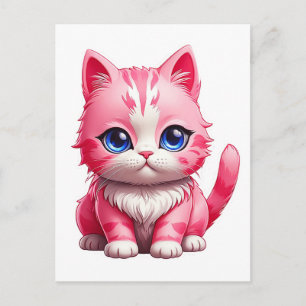 Rosa katt vykort