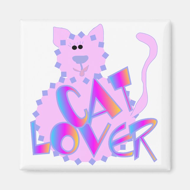 Rosa kattälskareTshirts och gåvor Magnet (Framsidan)