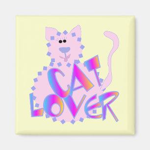 Rosa kattälskareTshirts och gåvor Magnet