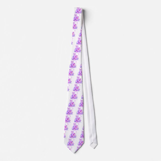 Rosa kattälskareTshirts och gåvor Slips (Framsida)