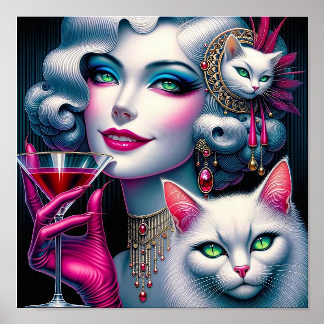 Rosa kattdam poster (Framsidan)