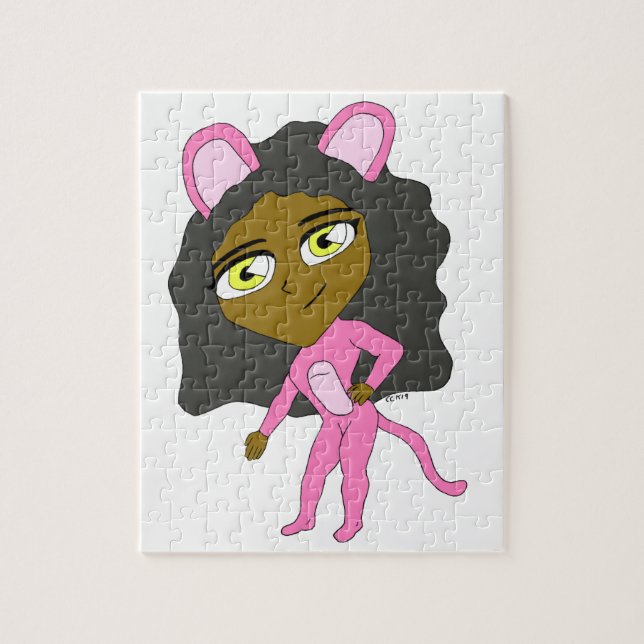 rosa kattflicka     pussel (Vertikal)