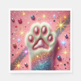 Rosa kattungar från glitter tass! pappersservett