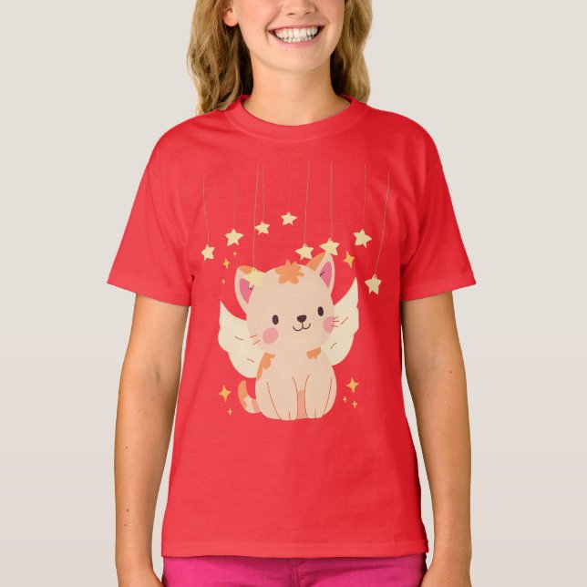 "Rosa Kattunge - Adsible Cat Tee" T Shirt (Framsida)