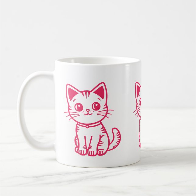Rosa kattunge  kaffemugg (Vänster)