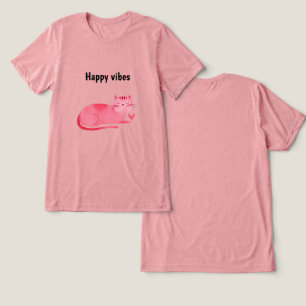 Rosa Kattunge Lycklig Vibes T Shirt