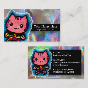 Rosa Kattunge Nanny Teacher Pet Sitter Dog Walker Visitkort
