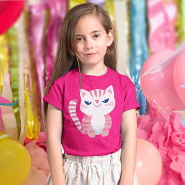 Rosa Kattunge T Shirt
