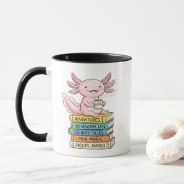 Rosa Kawaii Axolotl Mugg - Söt Just A Girl Present