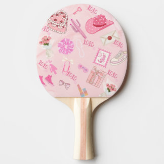 Rosa Kawaii flickig pingpong paddel Pingisracket