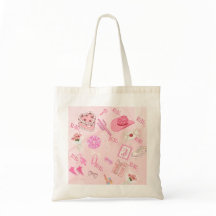 Rosa Kawaii flickig toteväska.