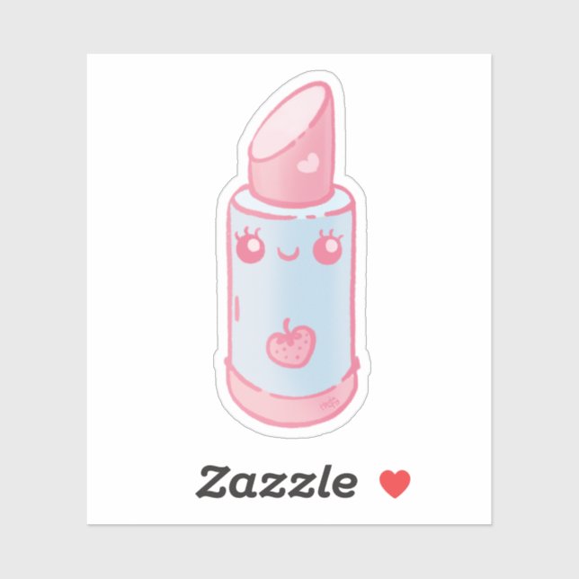Rosa Kawaii Lipstick Klistermärken (Ark)