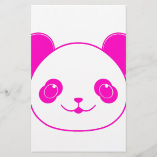 Rosa Kawaii Panda Bear Brevpapper