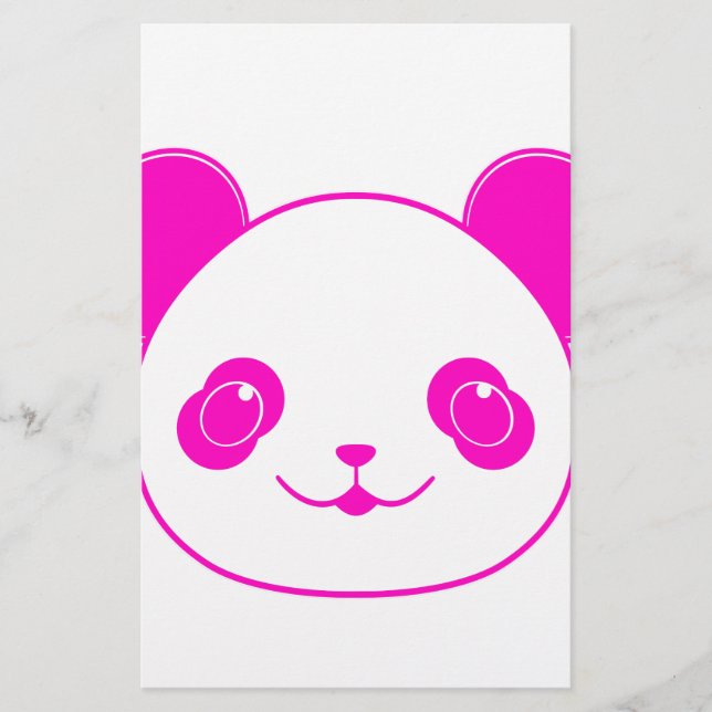 Rosa Kawaii Panda Bear Brevpapper (Framsida)