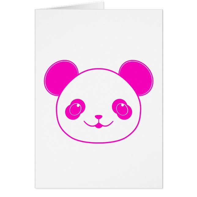 Rosa Kawaii Panda Bear Hälsningskort (Framsidan)