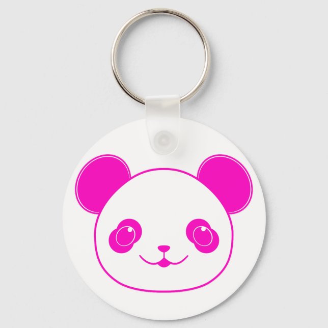Rosa Kawaii Panda Bear Nyckelring (Framsida)