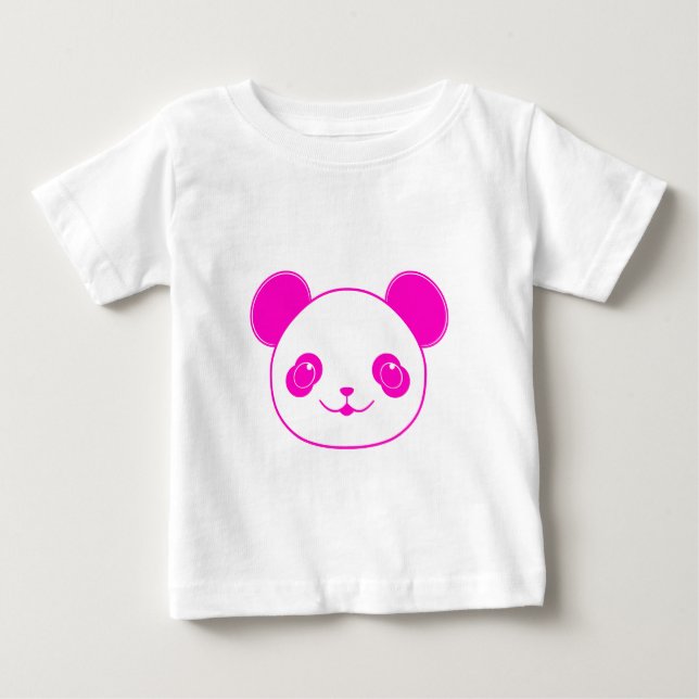 Rosa Kawaii Panda Bear T-shirt (Framsida)